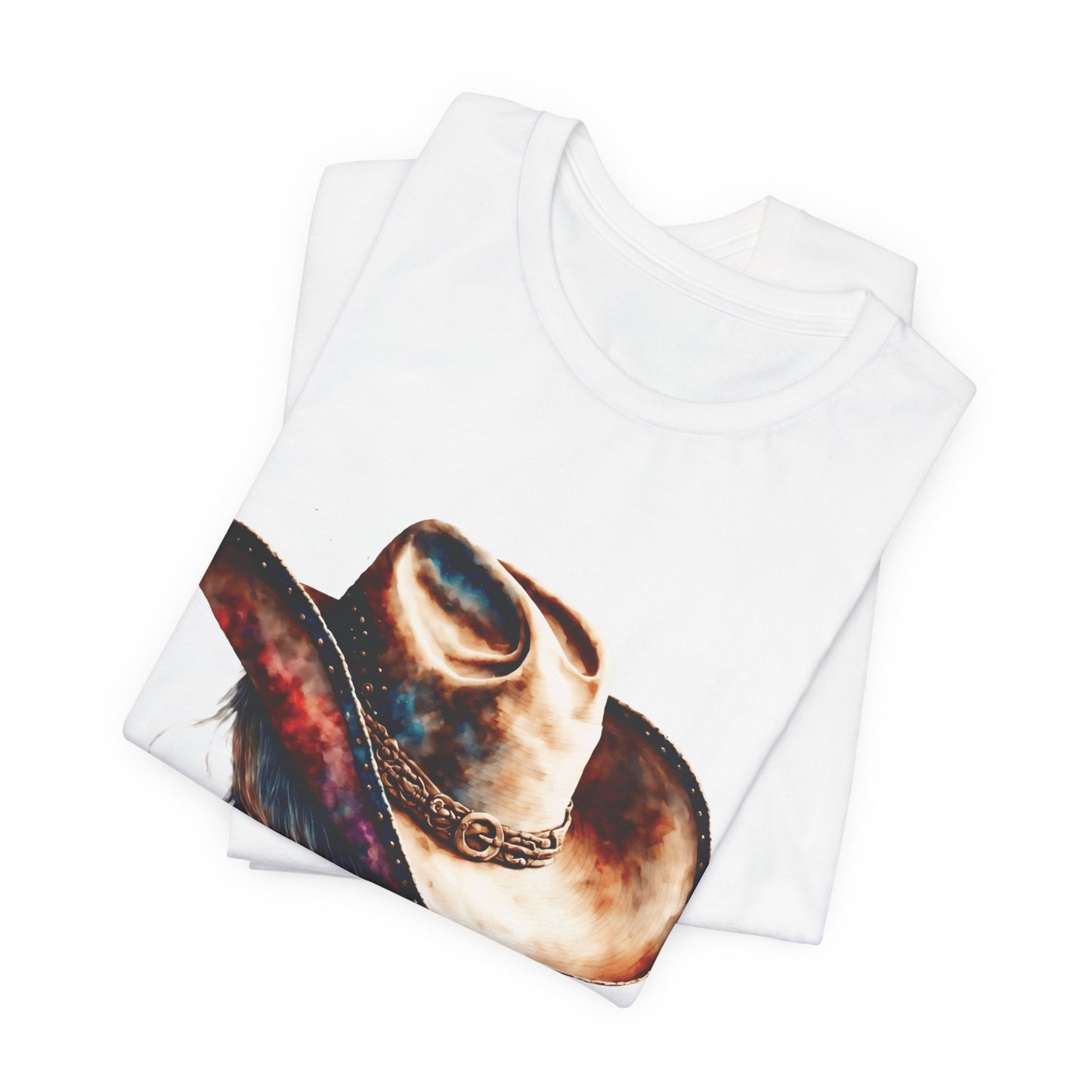 Watercolor Cowgirl Hat Shirt | Western Woman Graphic Tee | Boho Cowgirl Apparel | Rustic Western Style Unisex Shirt