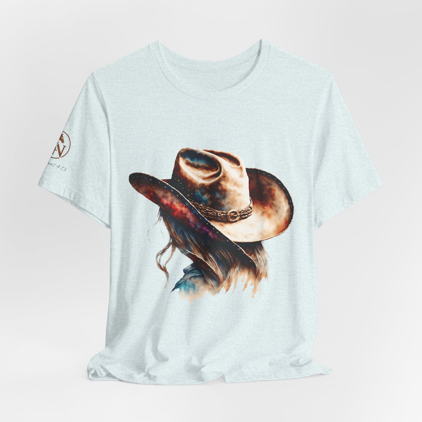 Watercolor Cowgirl Hat Shirt | Western Woman Graphic Tee | Boho Cowgirl Apparel | Rustic Western Style Unisex Shirt