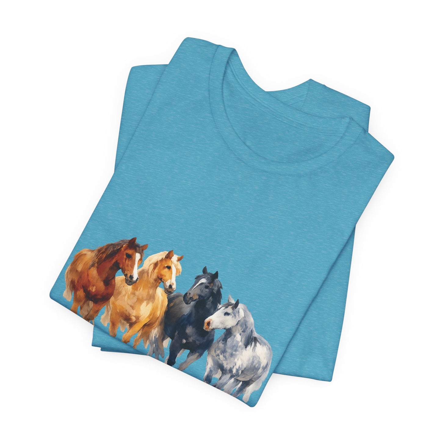 Horse Herd Watercolor Short Sleeve Tee