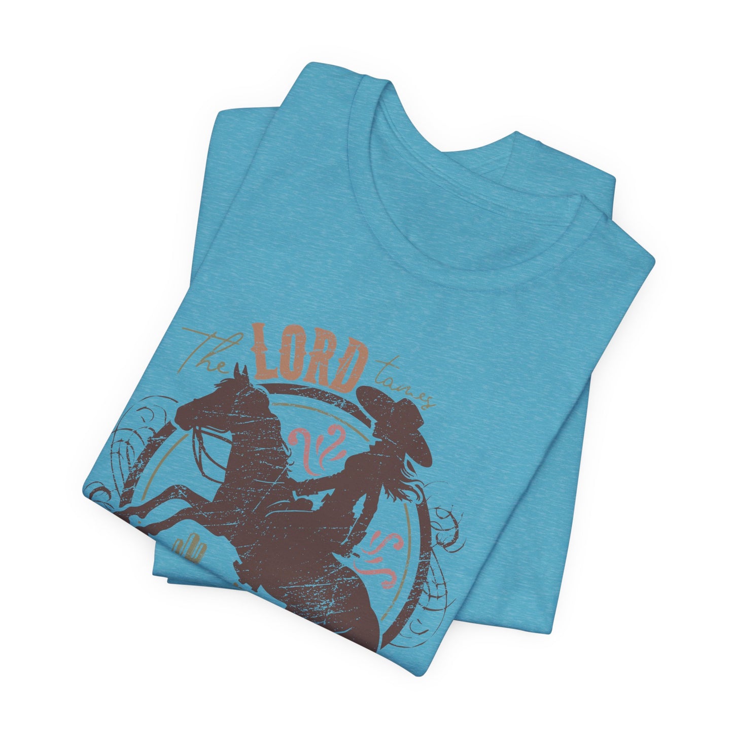 The Lord Tames Untamable Hearts Shirt | Faith Based Western Design | Christian Cowgirl Apparel | Rustic Faith Graphic Tee