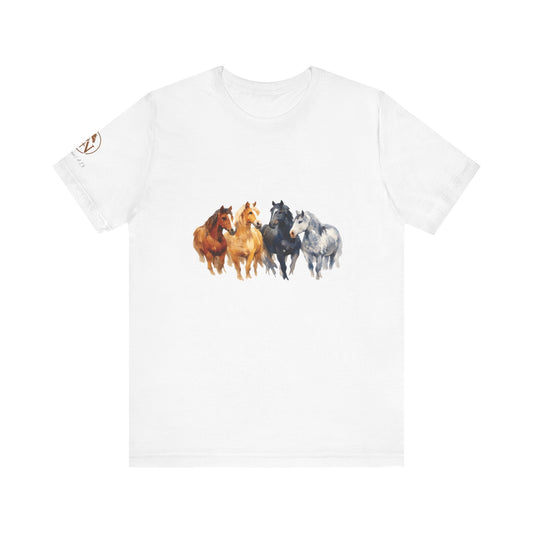 Horse Herd Watercolor Short Sleeve Tee