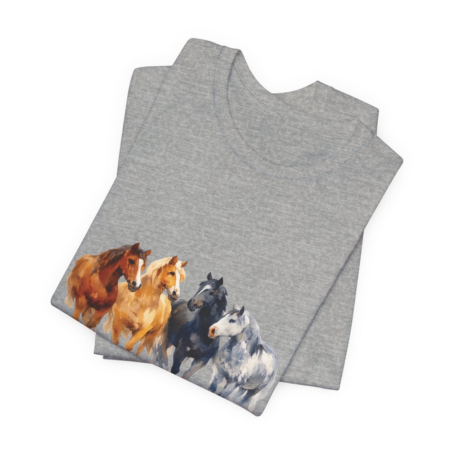 Horse Herd Watercolor Short Sleeve Tee