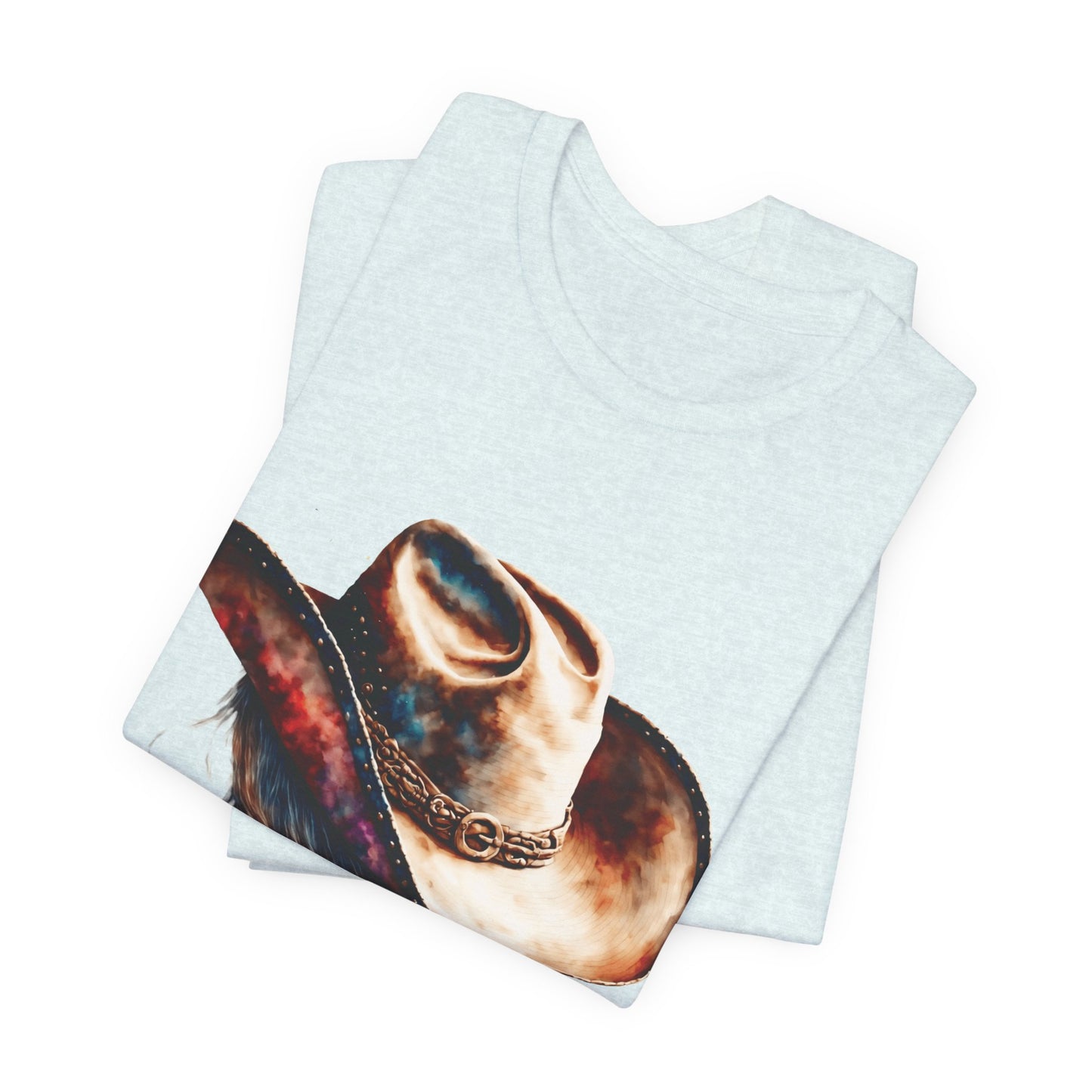 Watercolor Cowgirl Hat Shirt | Western Woman Graphic Tee | Boho Cowgirl Apparel | Rustic Western Style Unisex Shirt