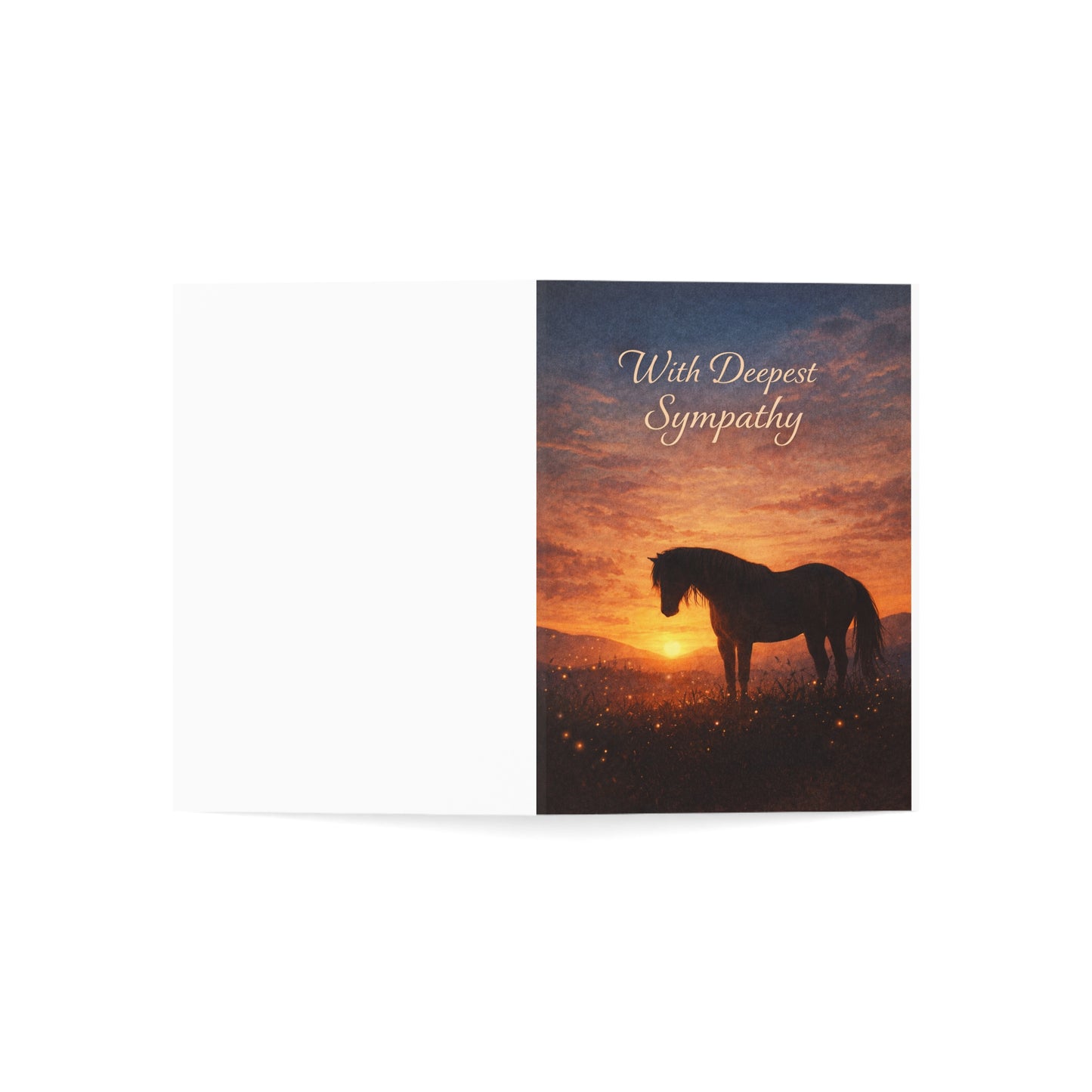 Sympathy Card – "With Deepest Sympathy" Horse Sunset Condolence Greeting Card