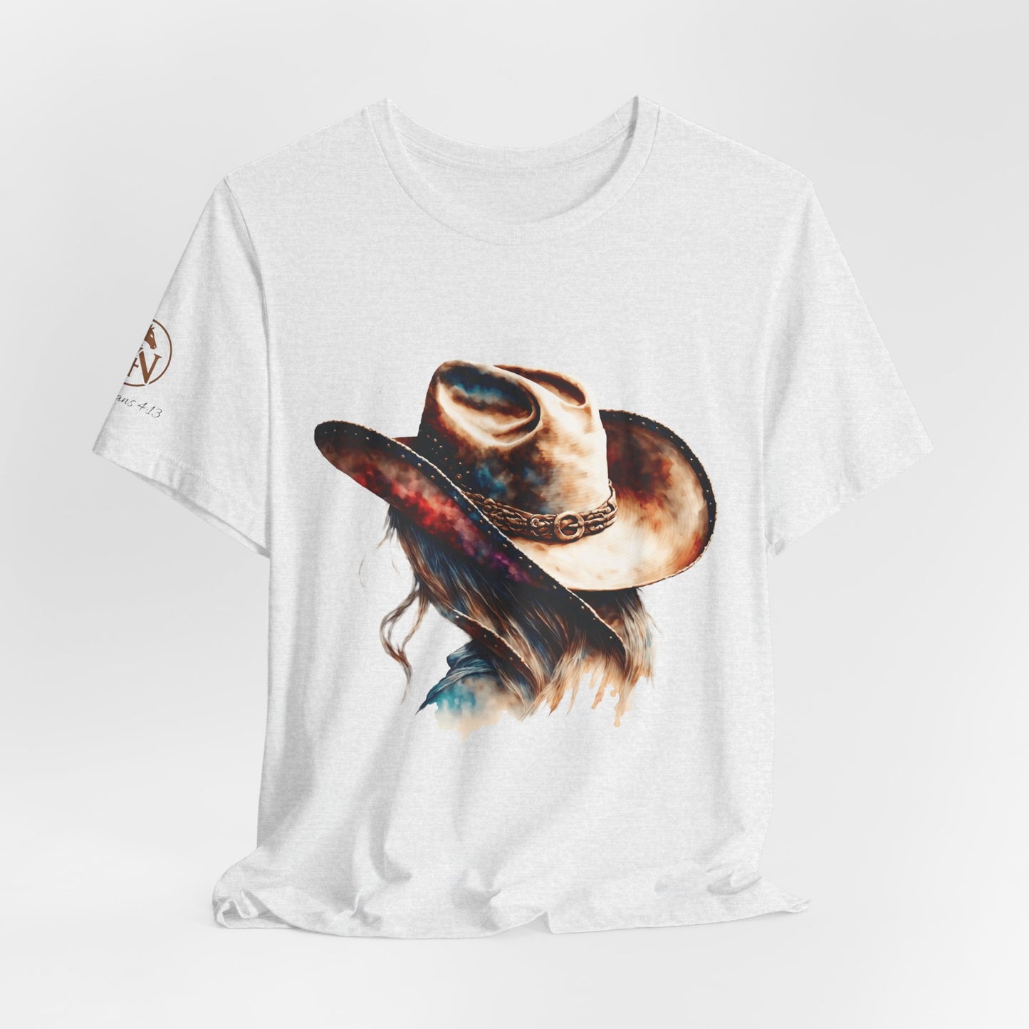 Watercolor Cowgirl Hat Shirt | Western Woman Graphic Tee | Boho Cowgirl Apparel | Rustic Western Style Unisex Shirt