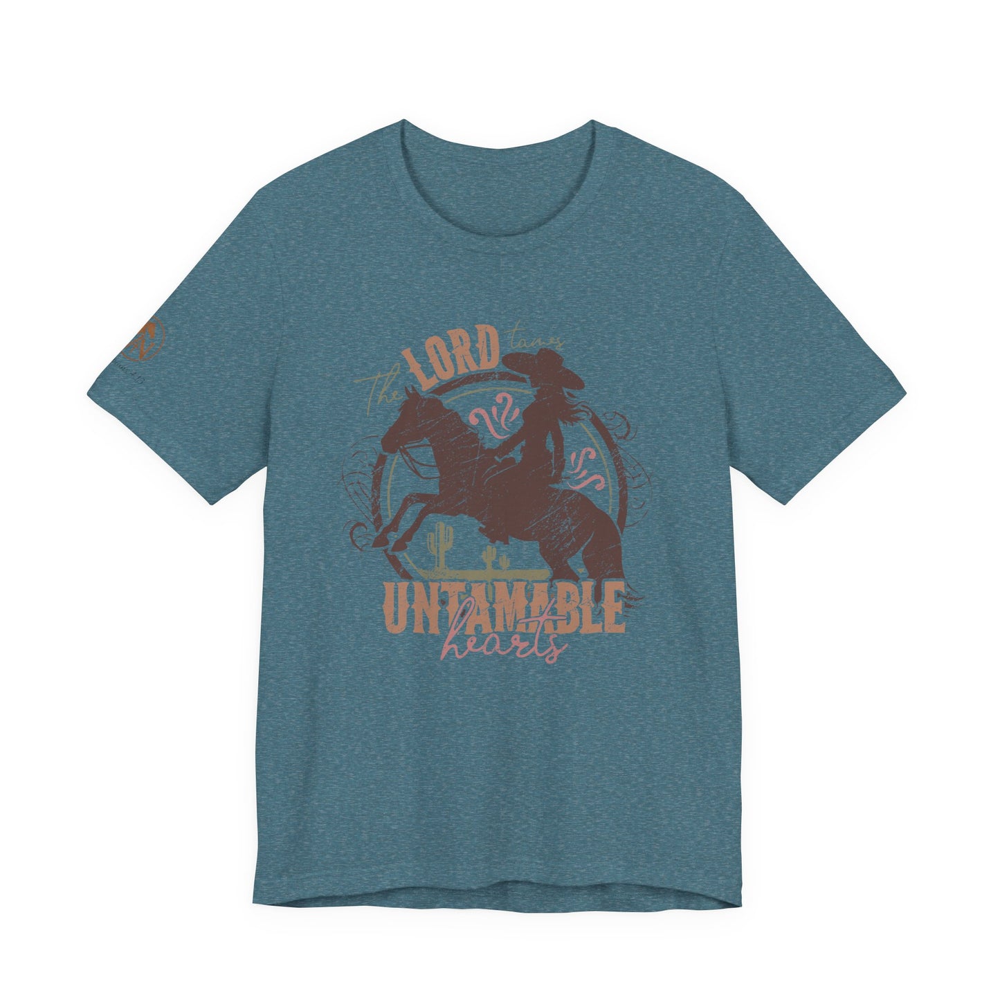The Lord Tames Untamable Hearts Shirt | Faith Based Western Design | Christian Cowgirl Apparel | Rustic Faith Graphic Tee