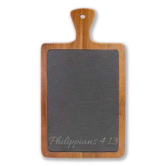 Philippians 4:13 Engraved Charcuterie Board — "I Can Do All Things Through Christ"