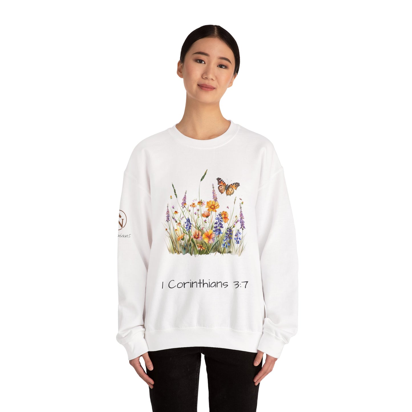 He Makes All Things Grow I 1 Corinthians 3:7 Unisex Heavy Blend™ Crewneck Sweatshirt