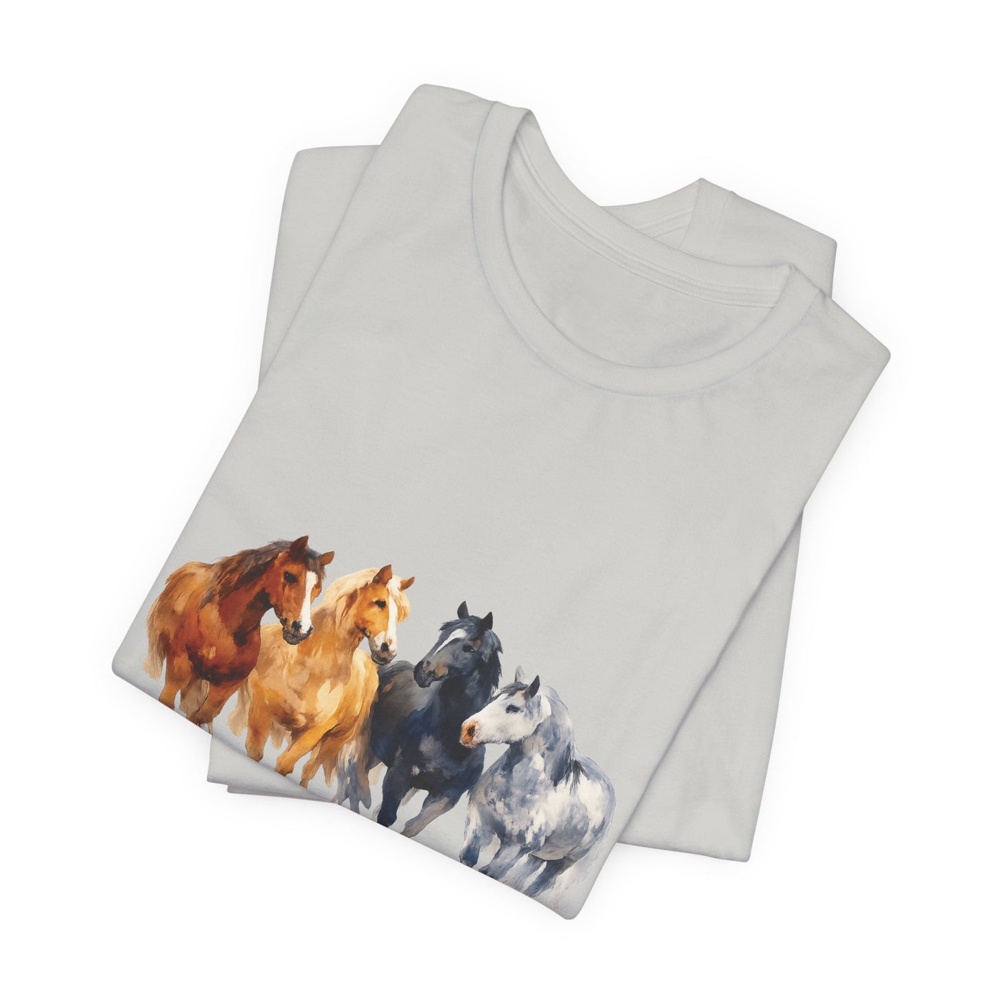 Horse Herd Watercolor Short Sleeve Tee