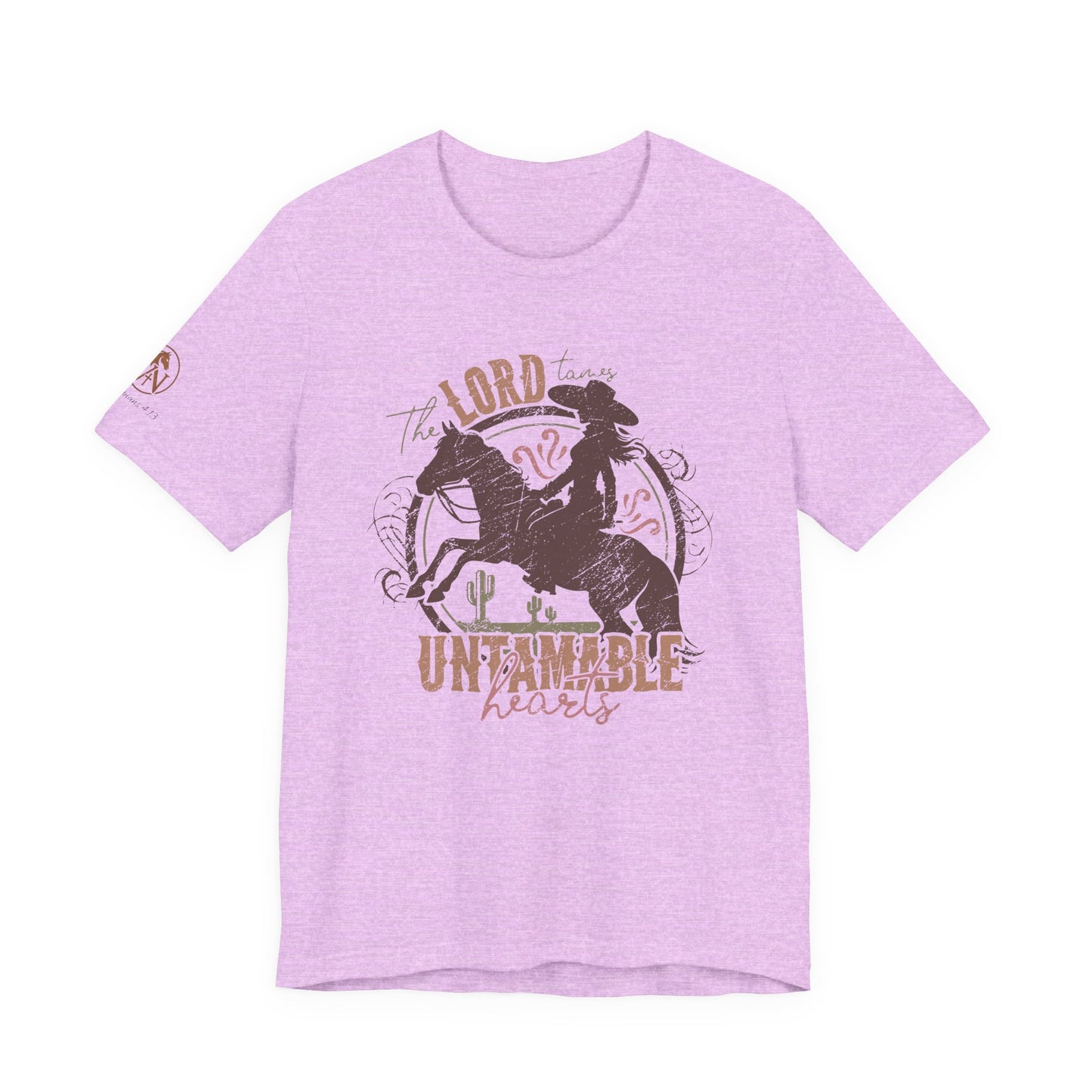 The Lord Tames Untamable Hearts Shirt | Faith Based Western Design | Christian Cowgirl Apparel | Rustic Faith Graphic Tee