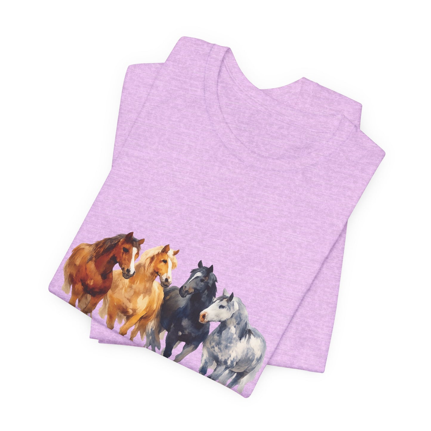 Horse Herd Watercolor Short Sleeve Tee