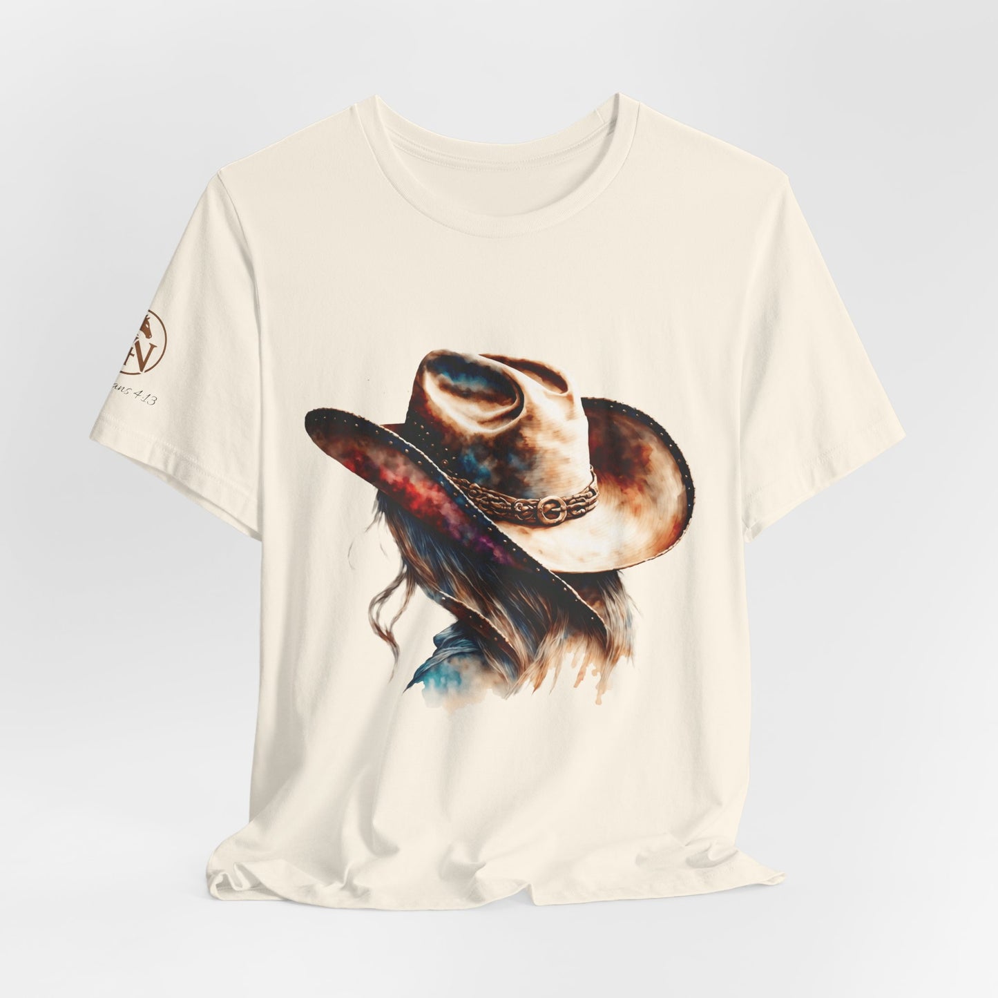 Watercolor Cowgirl Hat Shirt | Western Woman Graphic Tee | Boho Cowgirl Apparel | Rustic Western Style Unisex Shirt