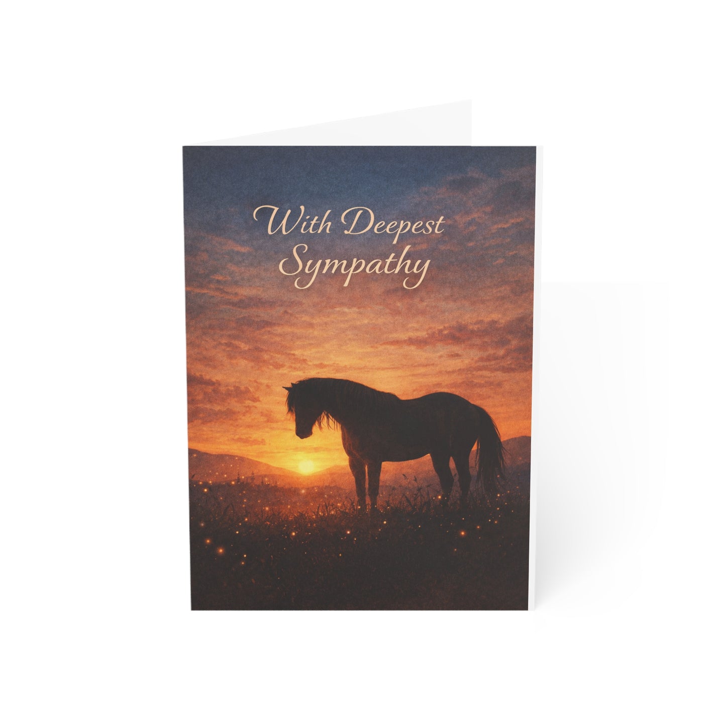Sympathy Card – "With Deepest Sympathy" Horse Sunset Condolence Greeting Card