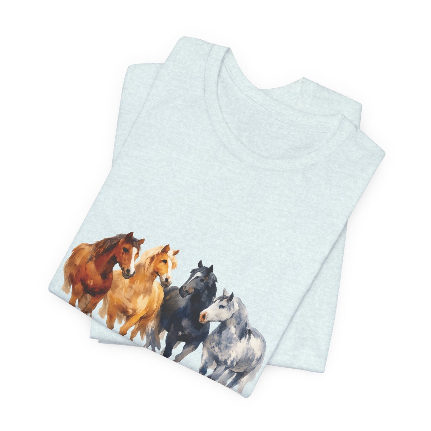 Horse Herd Watercolor Short Sleeve Tee