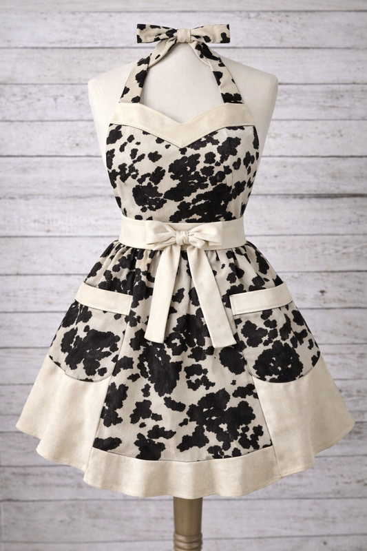 Vintage-Inspired Retro Apron – Handmade Collection Moo-y life